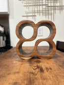 4 SQUARED WOODEN WINE HOLDER
