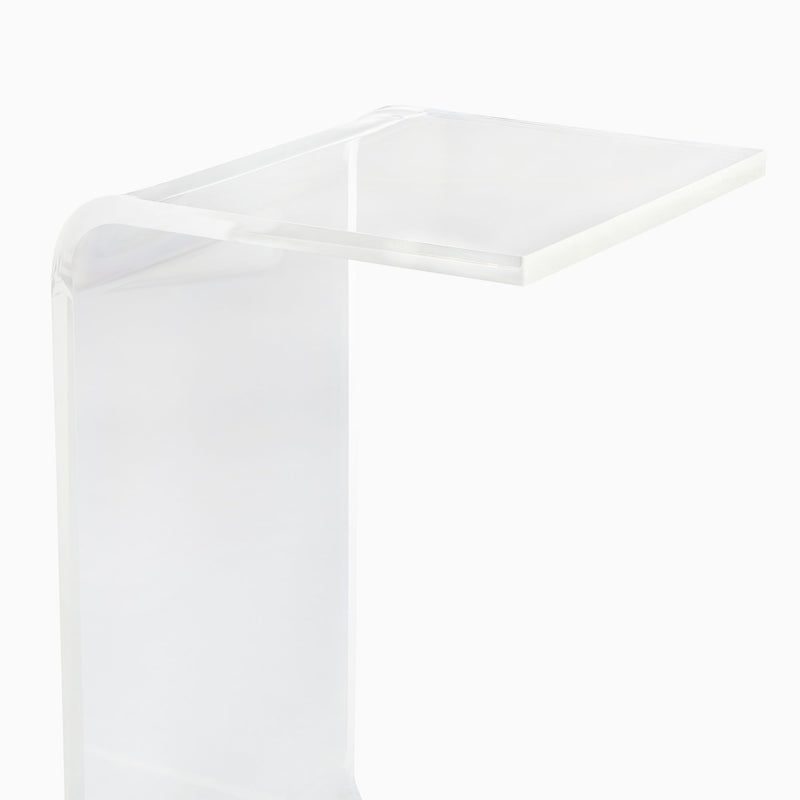 C-SHAPED ACRYLIC SIDE TABLE