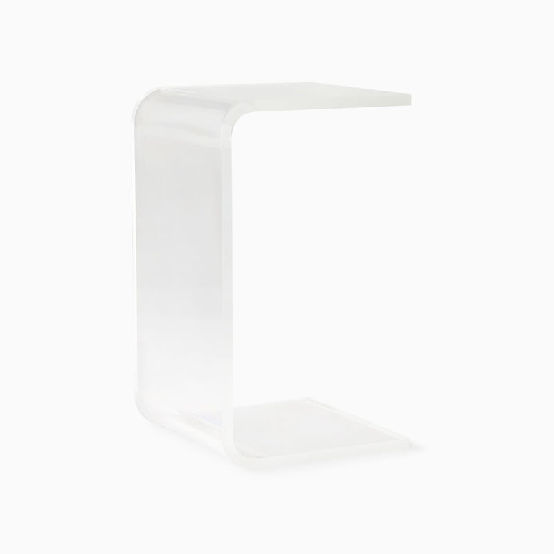 C-SHAPED ACRYLIC SIDE TABLE