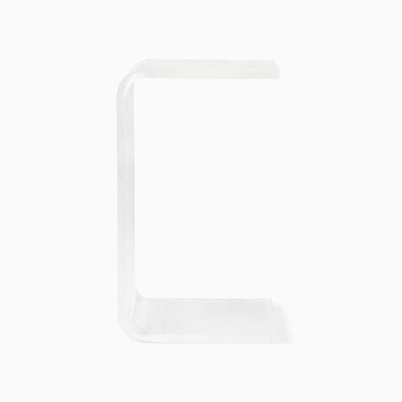 C-SHAPED ACRYLIC SIDE TABLE