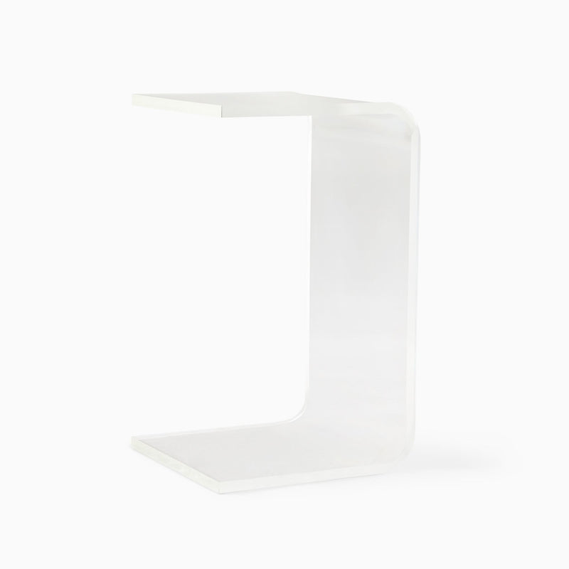 C-SHAPED ACRYLIC SIDE TABLE