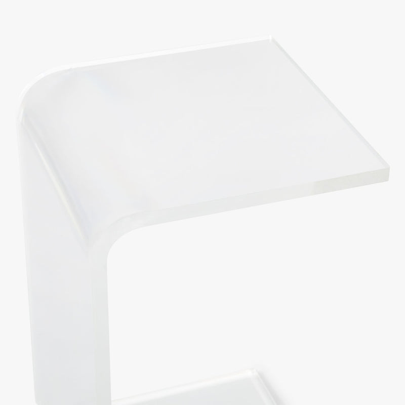 C-SHAPED ACRYLIC SIDE TABLE