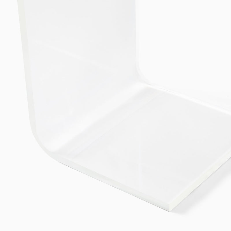 C-SHAPED ACRYLIC SIDE TABLE