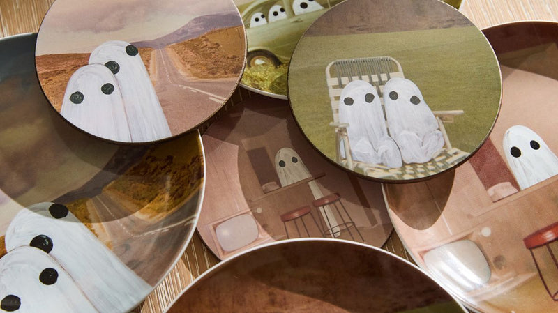 ANGELA DEANE GHOST APPETIZER PLATE SETS