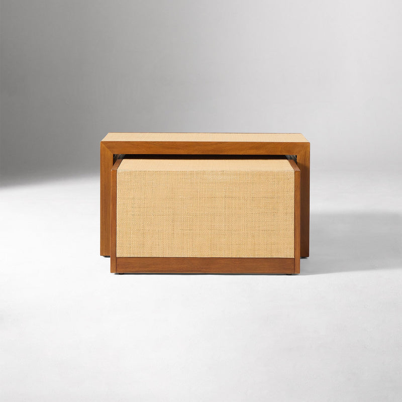 BALDWIN RAFFIA NESTING COFFEE TABLES   (28"– 40")