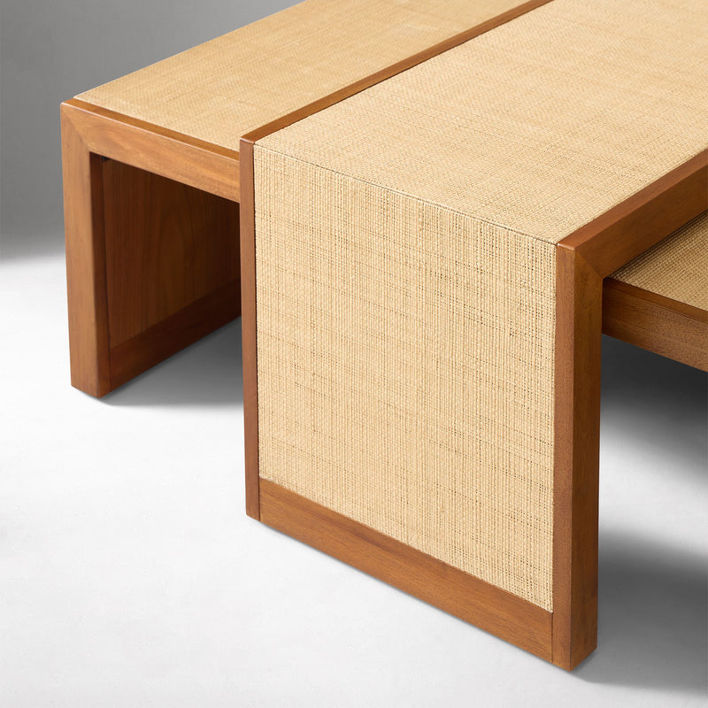 BALDWIN RAFFIA NESTING COFFEE TABLES   (28"– 40")