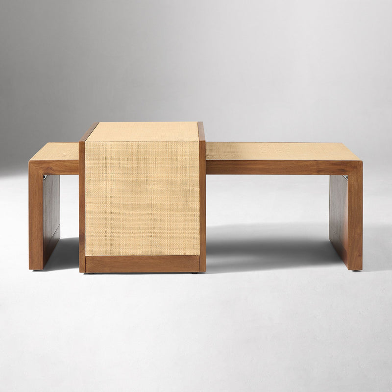 BALDWIN RAFFIA NESTING COFFEE TABLES   (28"– 40")