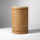 BEAUX TRAVELTINE & BURL NIGHTSTAND