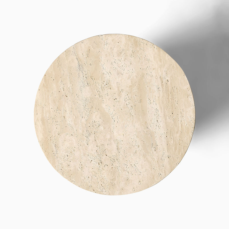 BEAUX TRAVELTINE & BURL NIGHTSTAND