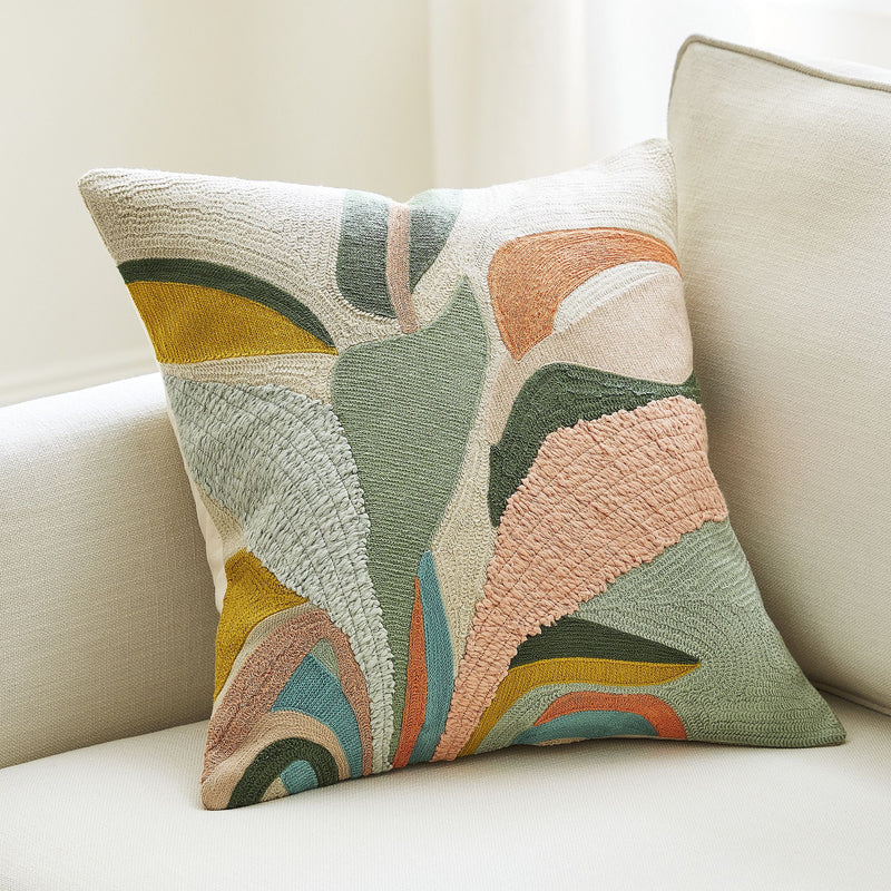 BOTANICAL CREWEL PILLOW COVER