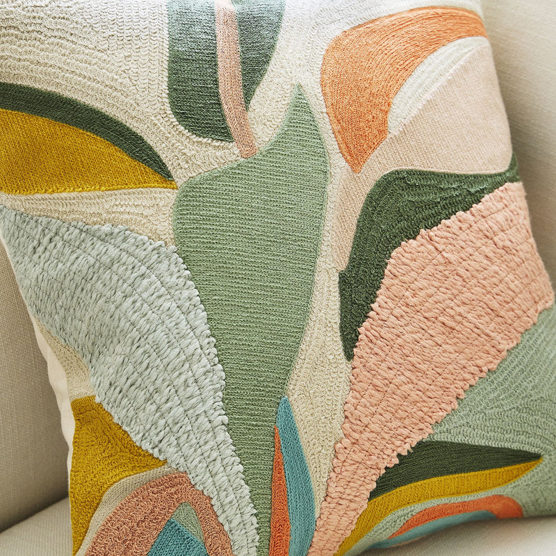 BOTANICAL CREWEL PILLOW COVER