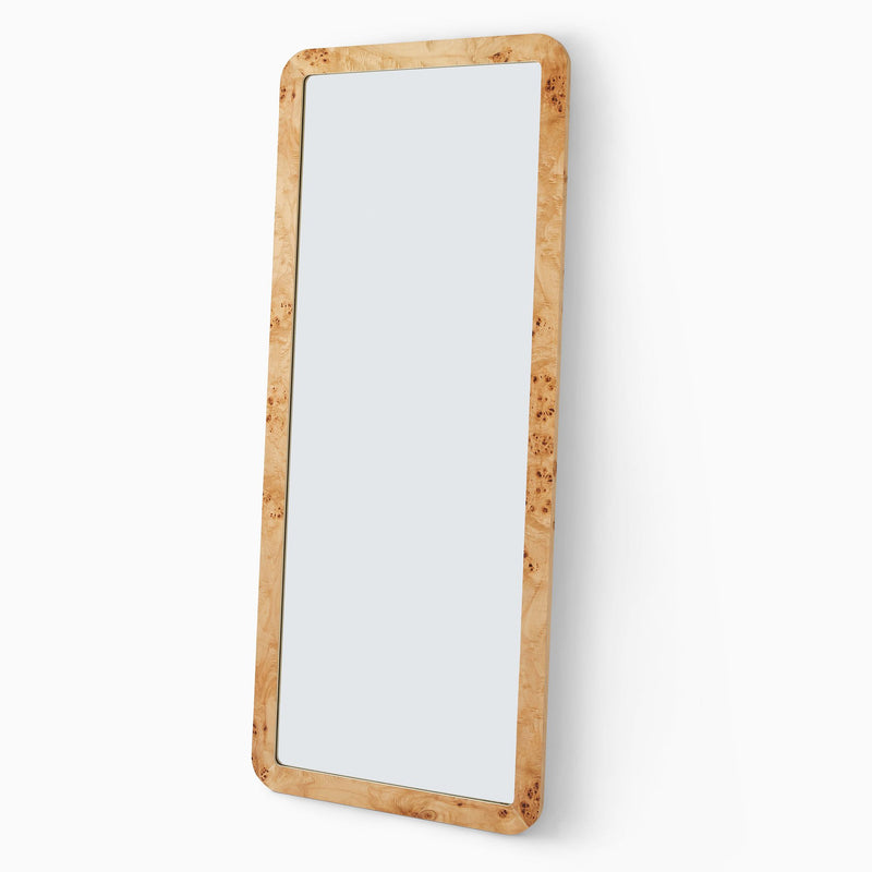 BURLED WOOD FLOOR MIRROR