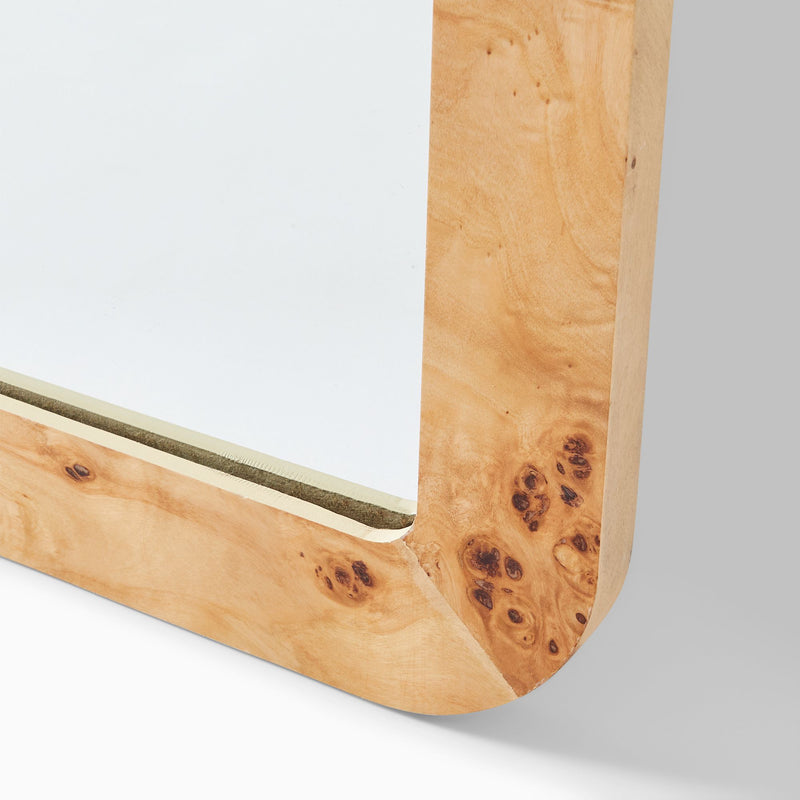 BURLED WOOD FLOOR MIRROR