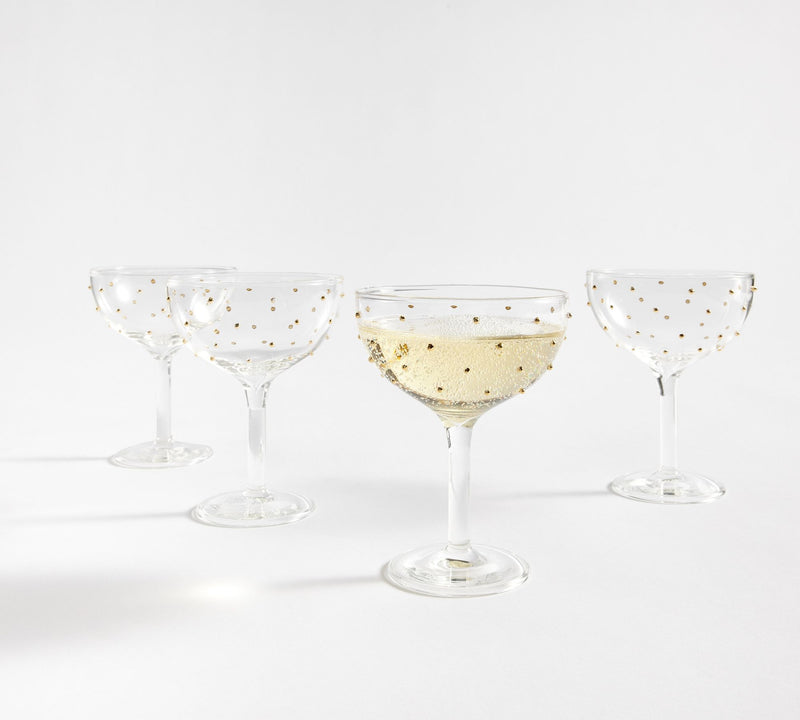 CONFETTI CELEBRATION COUPE GLASSES  SET OF 4