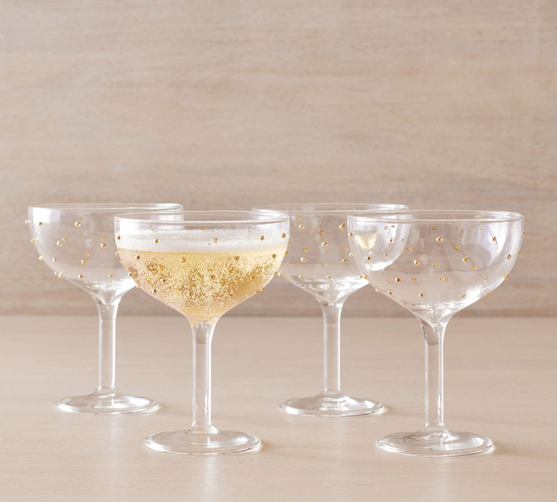 CONFETTI CELEBRATION COUPE GLASSES  SET OF 4