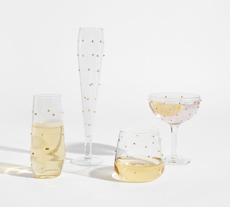 CONFETTI CELEBRATION COUPE GLASSES  SET OF 4