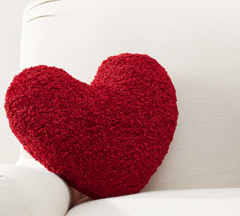 I HEART YOU FAUX FUR HEART SHAPED PILLOW