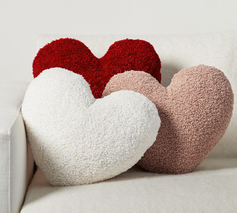 I HEART YOU FAUX FUR HEART SHAPED PILLOW