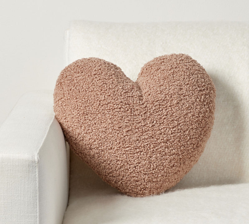 I HEART YOU FAUX FUR HEART SHAPED PILLOW