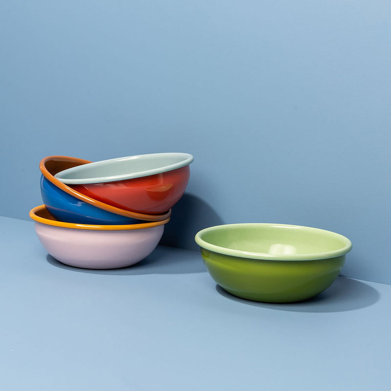 CRAYON COLORED ENAMEL BOWLS (SET OF 4)