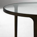ELWELL GLASS & METAL NESTING COFFEE TABLES