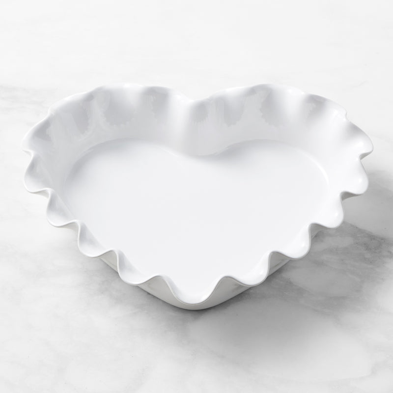 EMILE HENRY FRENCH CERAMIC RUFFLE HEART PIE DISH