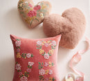 FAUX FUR HEART SHAPED PILLOW