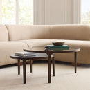 ELWELL GLASS & METAL NESTING COFFEE TABLES