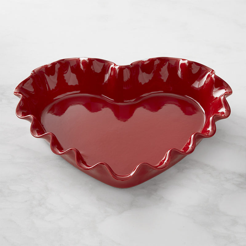 EMILE HENRY FRENCH CERAMIC RUFFLE HEART PIE DISH