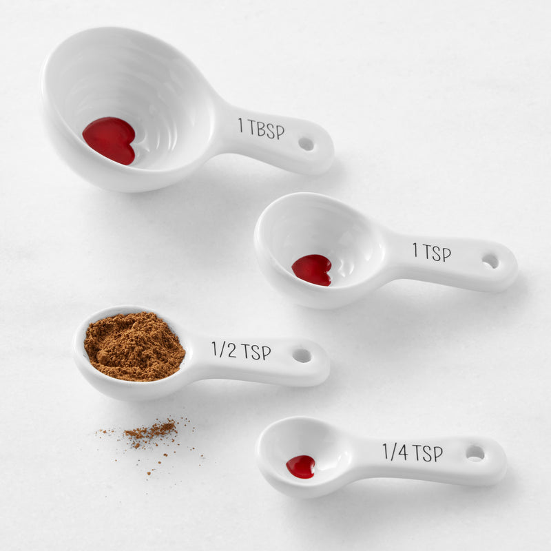 WILLIAMS SONOMA HEART MEASURING CUPS & SPOONS