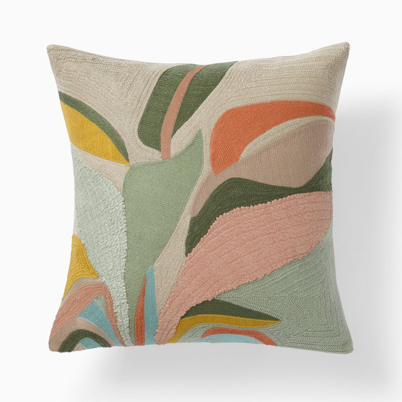 BOTANICAL CREWEL PILLOW COVER