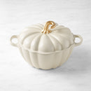 LE CREUSENT ENAMELED CAST IRON PUMPKIN COCOTTE   4 QT.