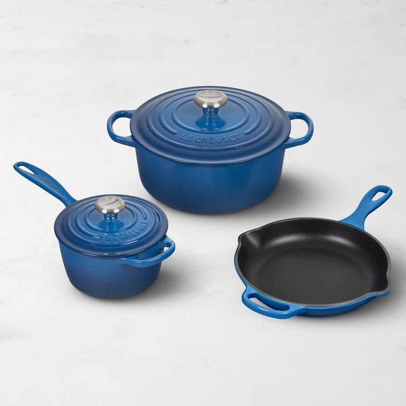 LE CREUSET SIGNATURE ENAMELED CAST IRON COOKWARE (SET OF 5)