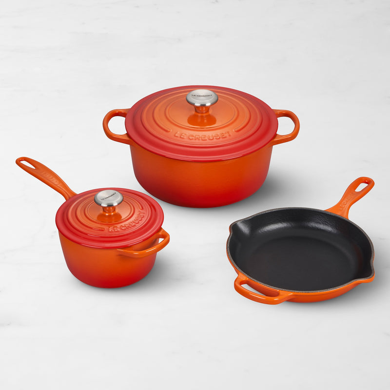 LE CREUSET SIGNATURE ENAMELED CAST IRON COOKWARE (SET OF 5)