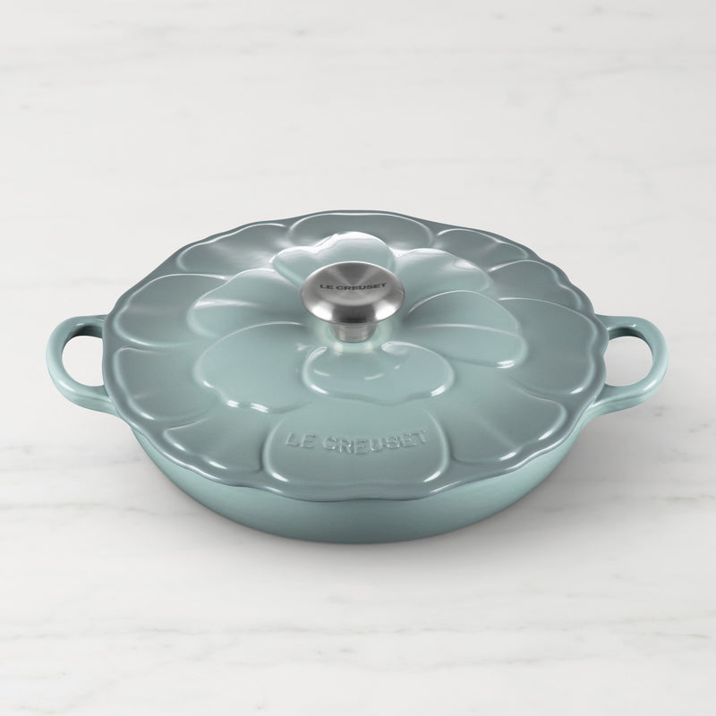 LE CREUSET ENAMELED CAST IRON PETAL BRAISER   2/14 QT.