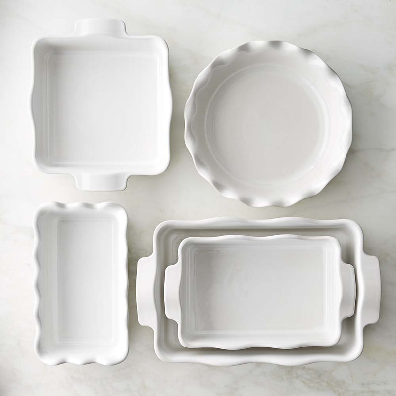 EMILE HENRY FRENCH CERAMIC RUFFLE BAKEWARE   (SET OF 5)