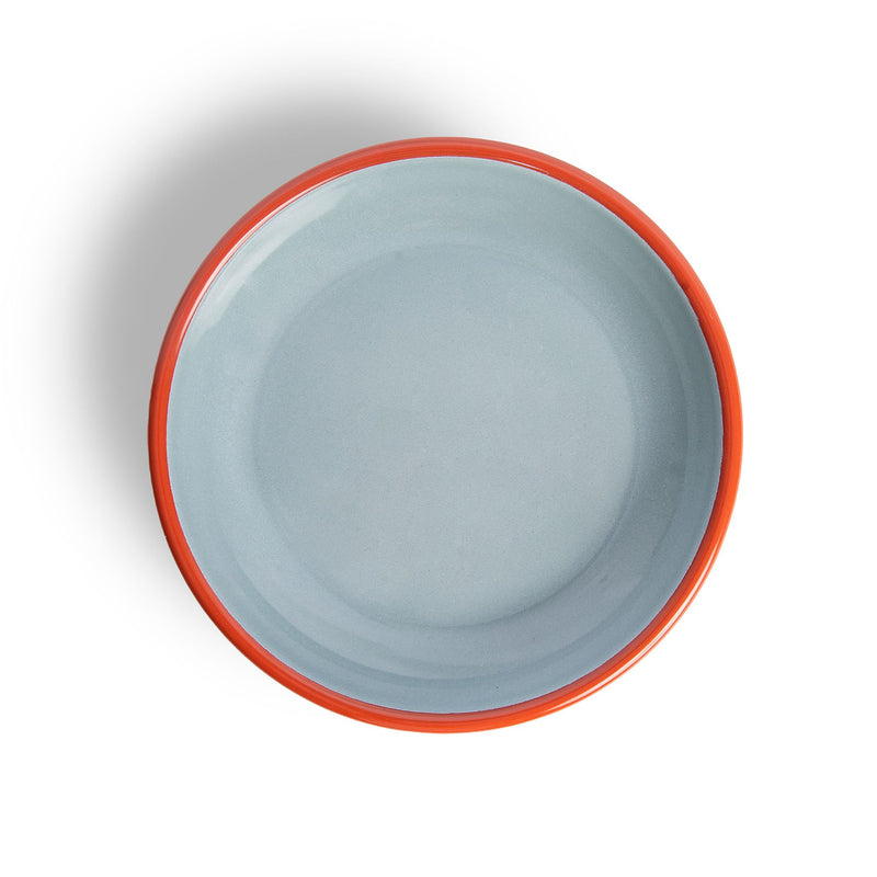 CRAYON COLORED ENAMEL DINNER PLATES (SET OF 4)