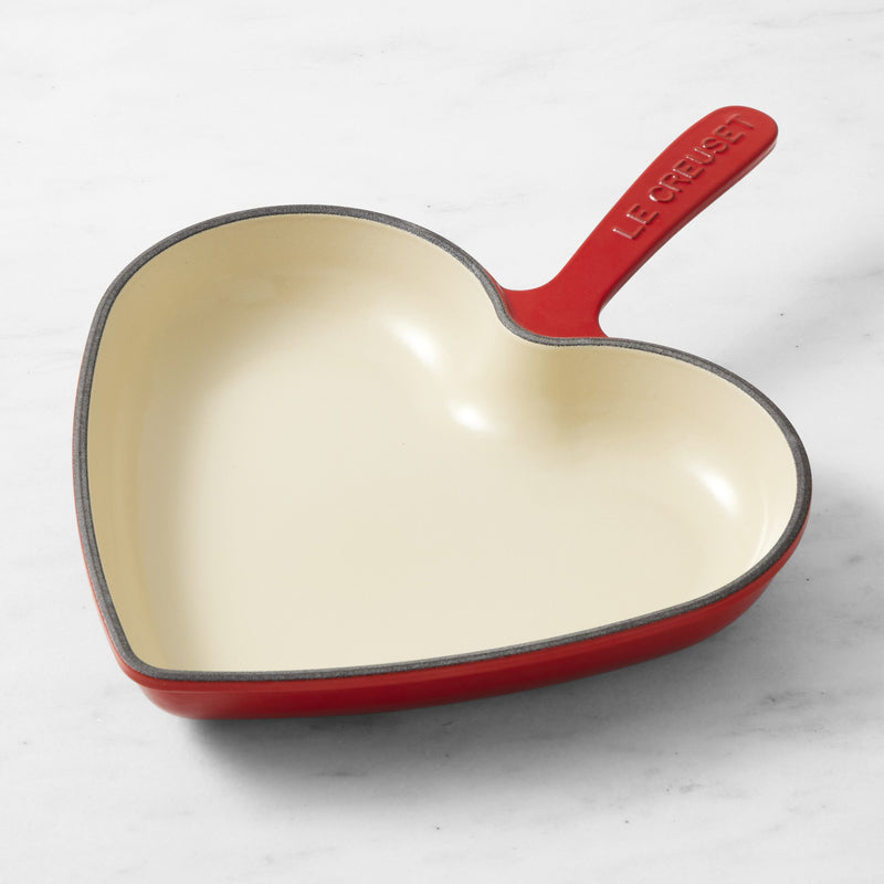 LE CREUSET ENAMELED CAST IRON HEART SKILLET