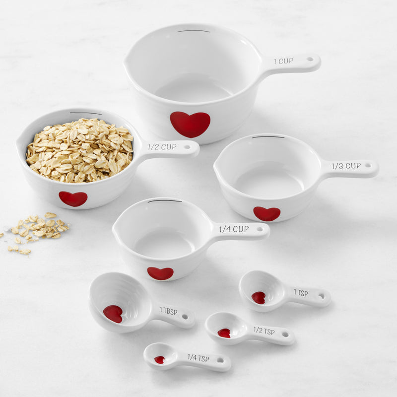 WILLIAMS SONOMA HEART MEASURING CUPS & SPOONS