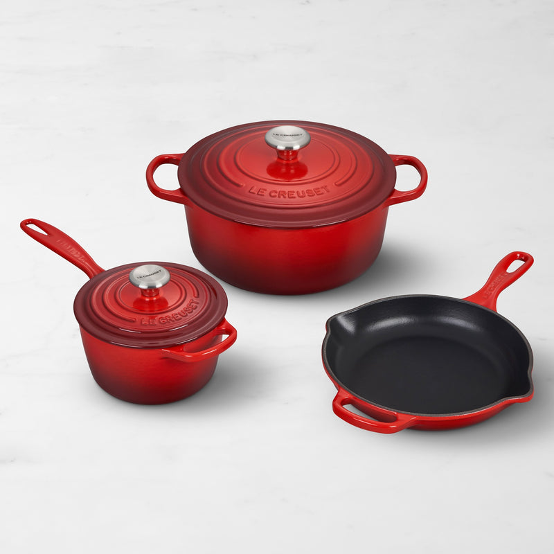 LE CREUSET SIGNATURE ENAMELED CAST IRON COOKWARE (SET OF 5)