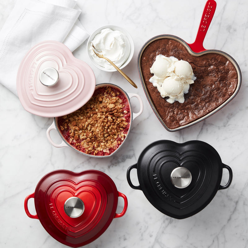 LE CREUSET ENAMELED CAST IRON HEART SKILLET