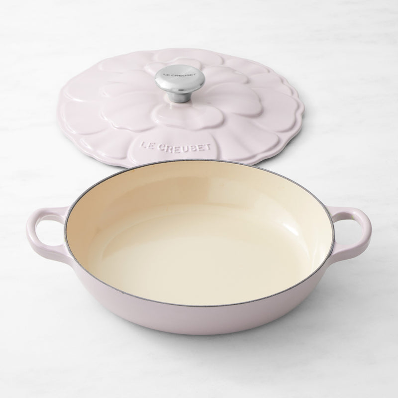 LE CREUSET ENAMELED CAST IRON PETAL BRAISER   2/14 QT.