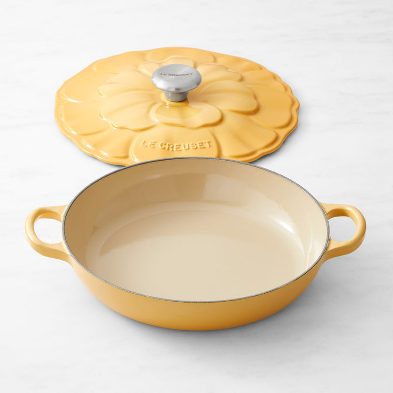 LE CREUSET ENAMELED CAST IRON PETAL BRAISER   2/14 QT.