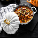 LE CREUSENT ENAMELED CAST IRON PUMPKIN COCOTTE   4 QT.
