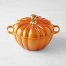 LE CREUSENT ENAMELED CAST IRON PUMPKIN COCOTTE   4 QT.