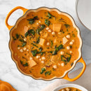 LE CREUSENT ENAMELED CAST IRON PUMPKIN COCOTTE   4 QT.