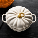 LE CREUSENT ENAMELED CAST IRON PUMPKIN COCOTTE   4 QT.