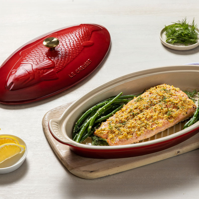 LE CREUSET STONEWARE OVAL FISH BAKER