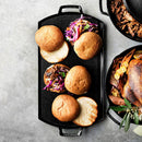 LODGE BLACKLOCK TRIPLE SEASONED CAST IRON DOUBLE BRUNER GRIDDLE