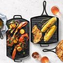 LODGE BLACKLOCK TRIPLED SEASONED CAST IRON SQUARE GRILL PAN